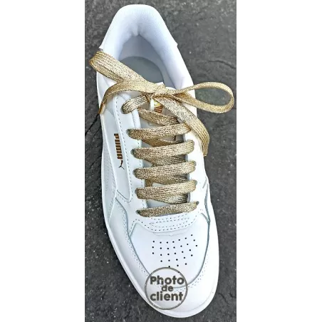Lacets paillettes brillants champagne pour vos chaussures