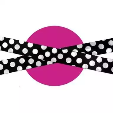 Lacets satin large noir gros pois blancs pour vos chaussures