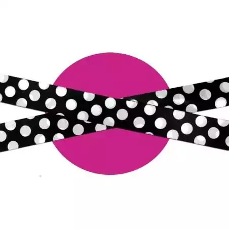 Lacets satin large noir gros pois blancs pour vos chaussures