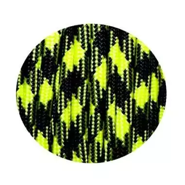 Lacets ronds paracorde en noir & fluo pour vos chaussures