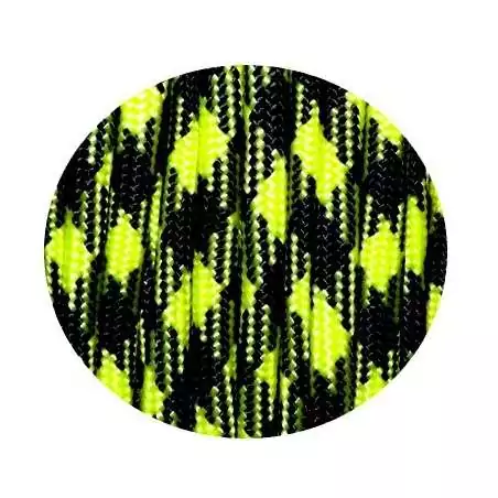 Lacets ronds paracorde en noir & fluo pour vos chaussures