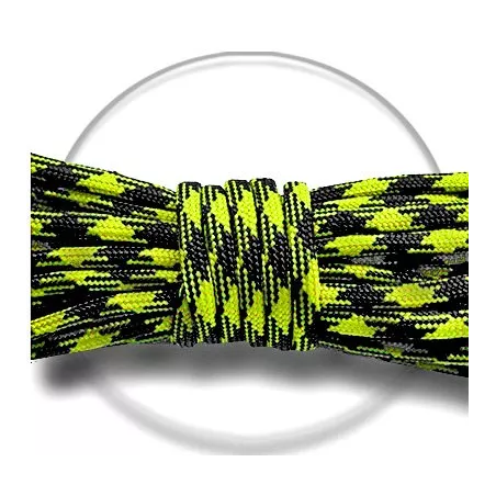 Lacets de chaussures noirs blancs bicolores ronds, en…