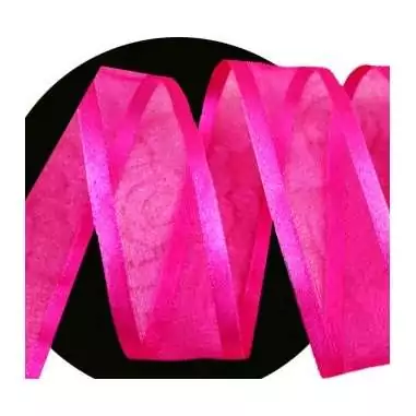 Lacets organdi fushia gansé de satin pour vos chaussures