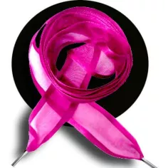 Lacets organdi&nbsp;fushia gansé de satin pour vos chaussures