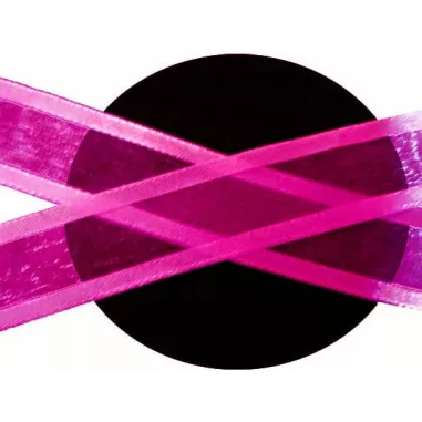 Lacets organdi&nbsp;fushia gansé de satin pour vos chaussures