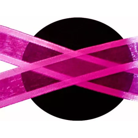 Lacets organdi&nbsp;fushia gansé de satin pour vos chaussures