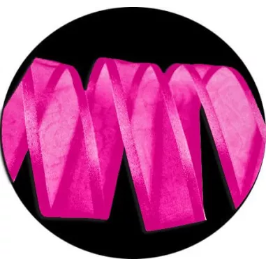 Lacets organdi&nbsp;fushia gansé de satin pour vos chaussures