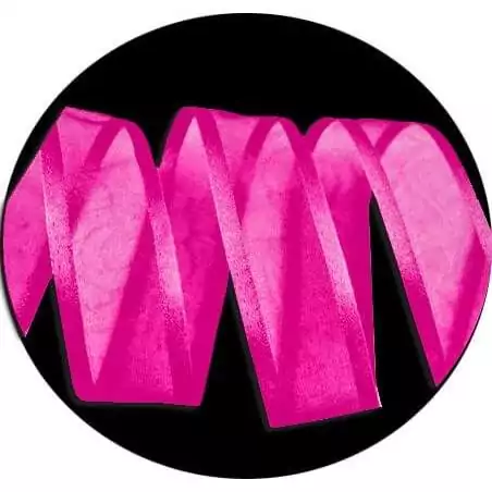 Lacets organdi fushia gansé de satin pour vos chaussures