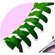 Lacets fins velours ras&nbsp;vert&nbsp;printanier pour vos chaussures