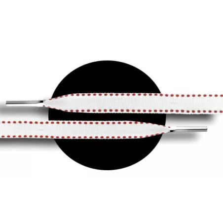 Lacets blancs surpiqués de&nbsp;rouge pour vos chaussures