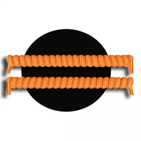 Lacets de chaussures ressorts sans noeud oranges fluos