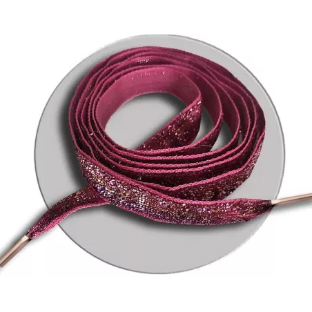 1 paire x lacets velours paillettes roses dégradés