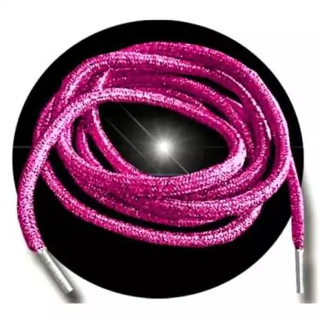Lacets ronds roses fushia à paillettes pour vos chaussures Lacets ronds roses fushia à paillettes pour vos chaussures