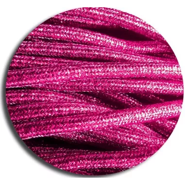 Lacets ronds roses fushia à paillettes pour vos chaussures