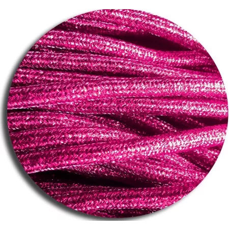 Lacets ronds roses fushia à paillettes pour vos chaussures