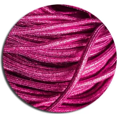 Lacets ronds roses fushia à paillettes pour vos chaussures