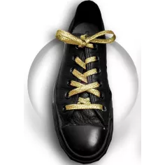 Lacets dorés paillettes brillantes pour vos chaussures