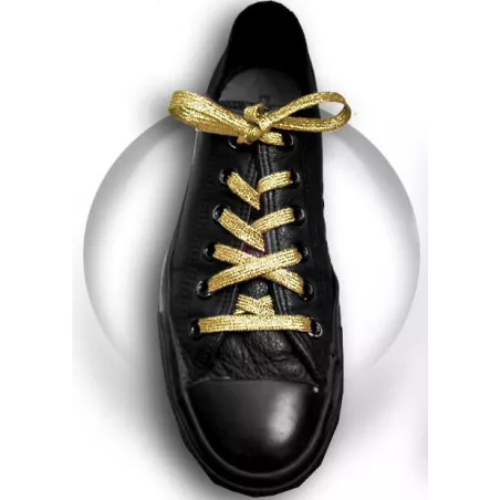 Lacets dorés paillettes brillantes pour vos chaussures