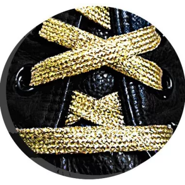 Lacets dorés paillettes brillantes pour vos chaussures
