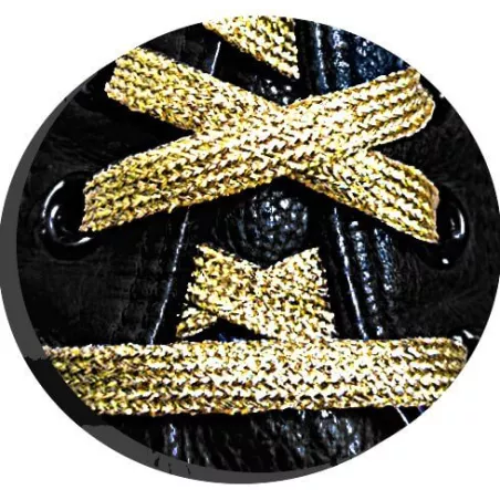 Lacets dorés paillettes brillantes pour vos chaussures