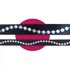 Lacets satin noir motifs perles : 2 largeurs pour vos chaussures 2