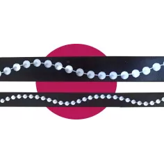 Lacets satin noir&nbsp;motifs&nbsp;perles : 2 largeurs pour vos… 2