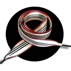 Lacets satin large & rayures chics beige pour vos chaussures