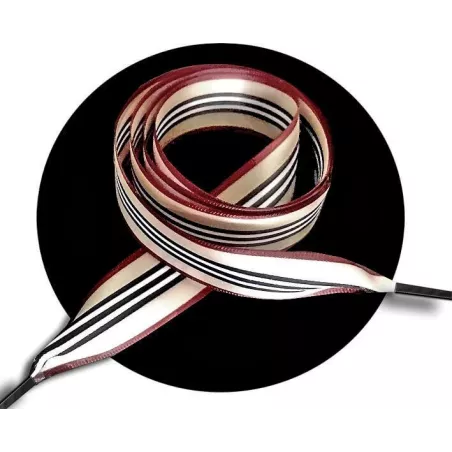 Lacets satin large & rayures chics beige pour vos chaussures