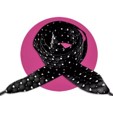 Lacets satin effet doudoune & coeurs : 2 coloris pour vos…