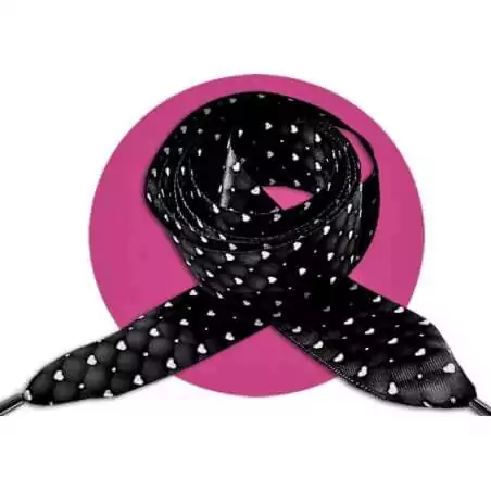 Lacets satin effet doudoune & coeurs : 2 coloris pour vos chaussures