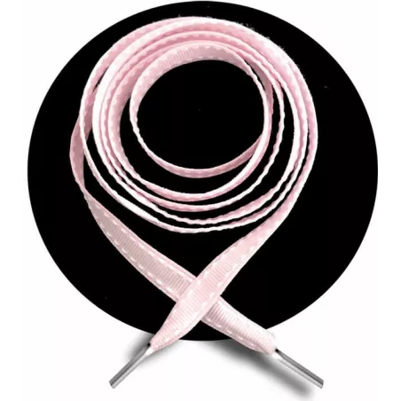 Lacets roses surpiqués de blanc pour vos chaussures