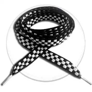Lacets damier noir / blanc ou rouge pour vos chaussures