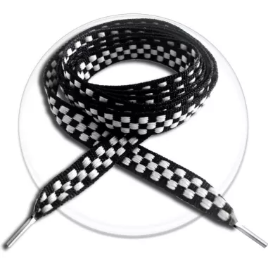 Lacets damier noir / blanc ou rouge pour vos chaussures