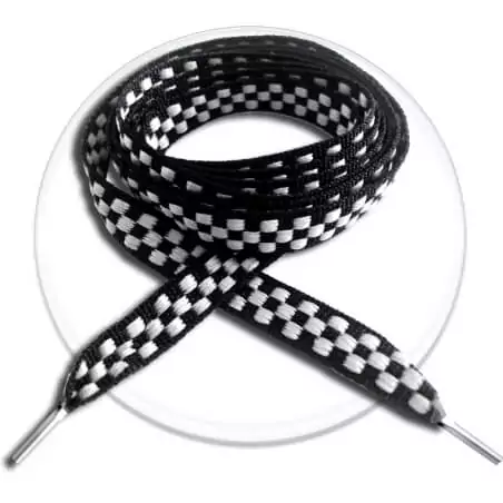 Lacets damier noir / blanc ou rouge pour vos chaussures Lacets damier noir / blanc ou rouge pour vos chaussures