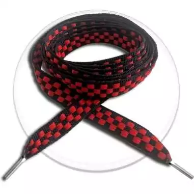 Lacets damier noir / blanc ou rouge pour vos chaussures