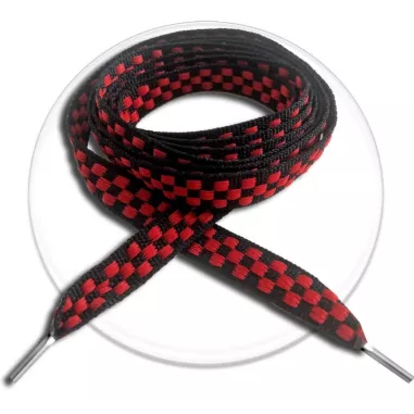 Lacets damier noir / blanc ou rouge pour vos chaussures