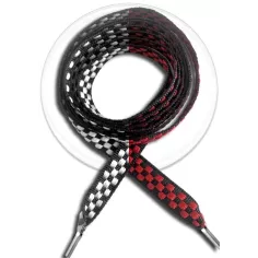 Lacets damier noir / blanc ou rouge pour vos chaussures 2