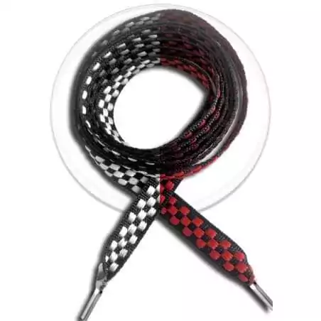 Lacets damier noir / blanc ou rouge pour vos chaussures Lacets damier noir / blanc ou rouge pour vos chaussures