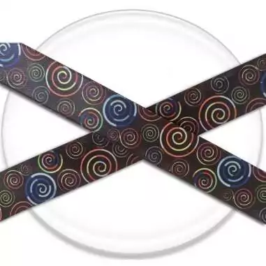 Lacets satin large noir psychédéliques pour vos chaussures