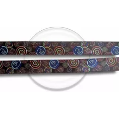 Lacets satin large noir psychédéliques pour vos chaussures 2