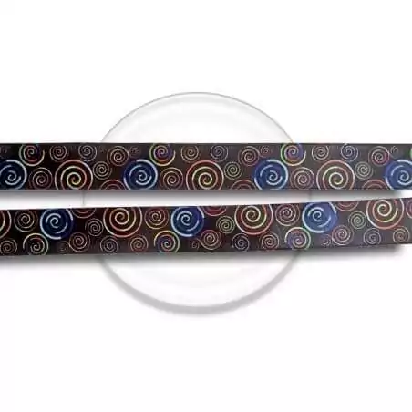 Lacets satin large noir psychédéliques pour vos chaussures