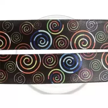 Lacets satin large noir psychédéliques pour vos chaussures