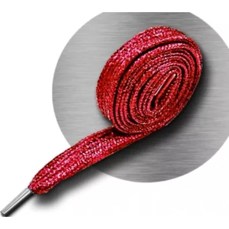 Lacets pailletés rouges pour vos chaussures