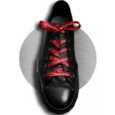 Lacets pailletés rouges pour vos chaussures