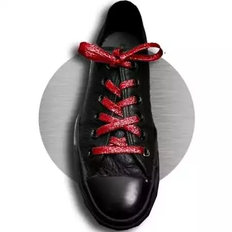 Lacets pailletés rouges pour vos chaussures