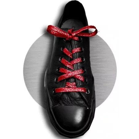 Lacets pailletés rouges pour vos chaussures