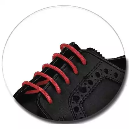 Lacets fins cirés en rouge pour vos chaussures