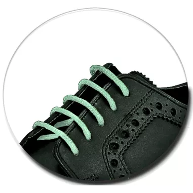 Lacets fins cirés en vert menthe pour vos chaussures