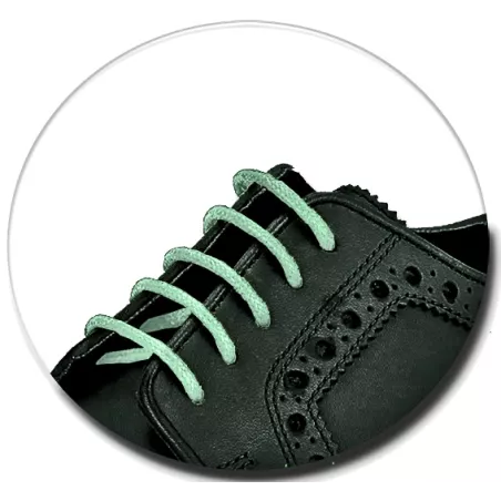 Lacets fins cirés en vert menthe pour vos chaussures