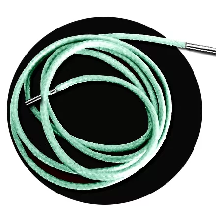 Lacets fins cirés en vert menthe pour vos chaussures